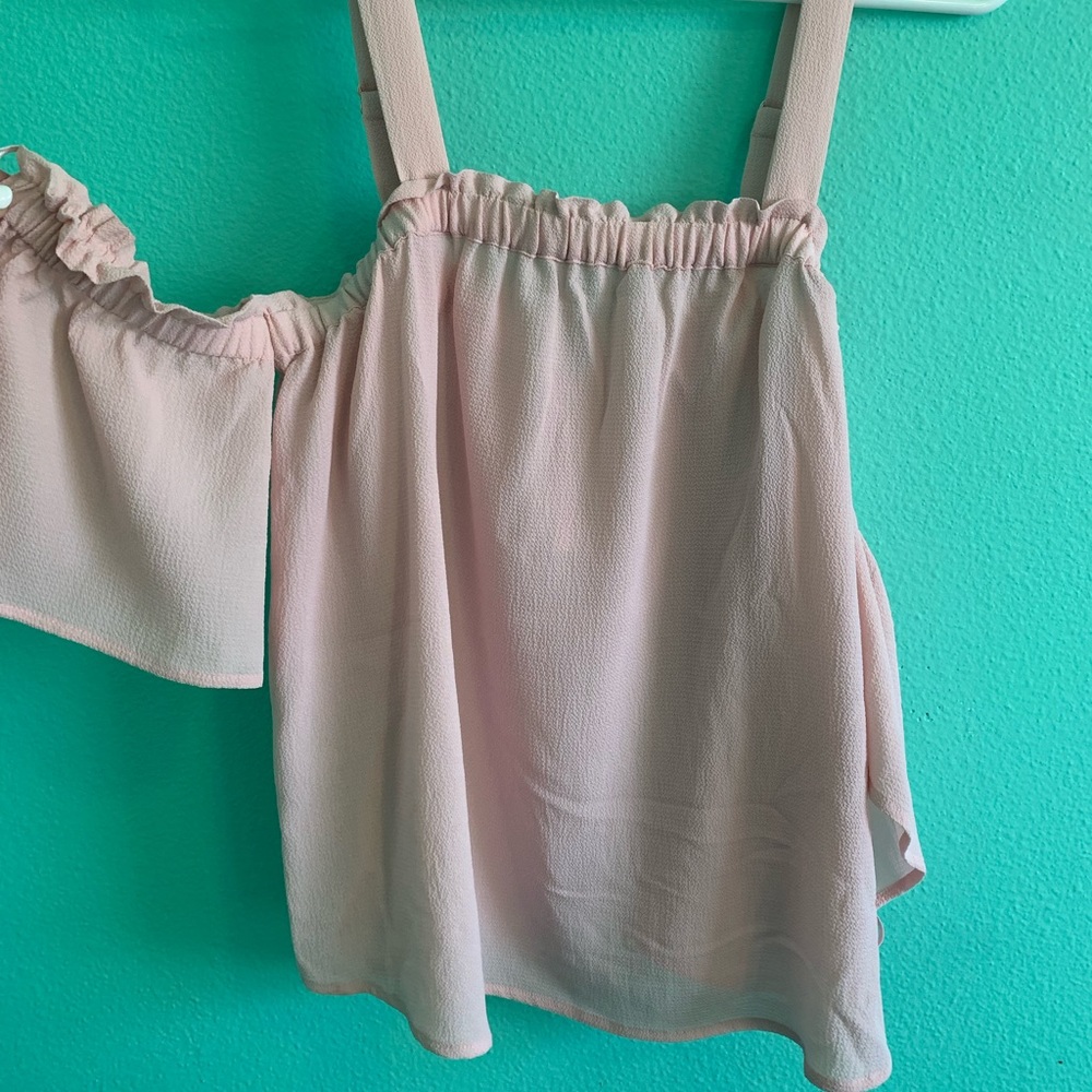Pink Tank W/ off the shoulder